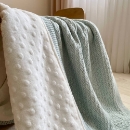 Paturica bebe Confort din bumbac si tesatura minky verde menta (2)
